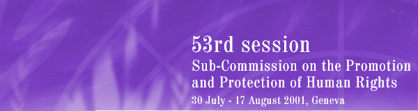 53rd session, Sub-Commission on the Promotion and Protection of Human Rights